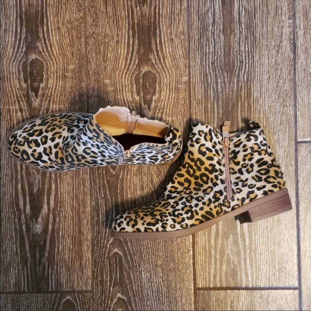 Leopard ankle boots